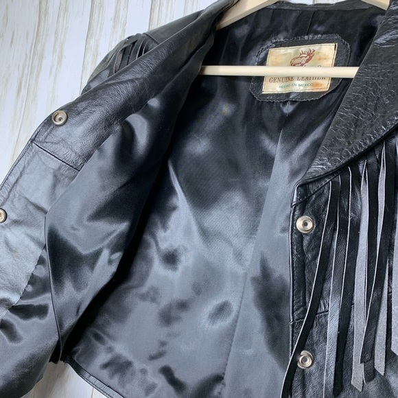 VTG Leather Fringe Valero Jacket Small EUC - Picture 4 of 7